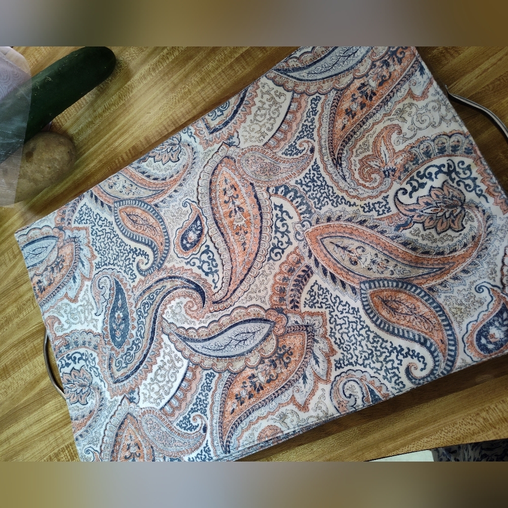 Rachel Roy Set Of 4 Paisley Blue-toned Cloth Placemats 18" X 12"